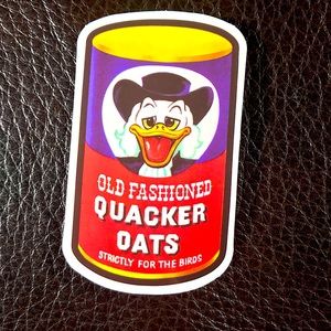 Quacker Oats Parody Accent Decor Sticker